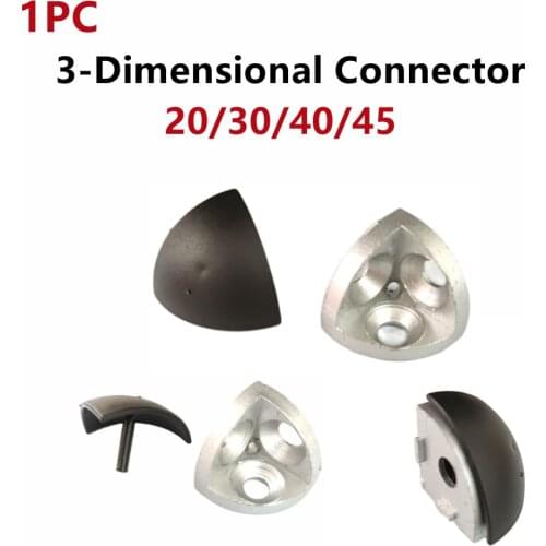 1PC 2020/3030/4040/4545R 3-Dimensional Connector with ABS End Cap for EU Aluminum Profile Fittings,Screws Optional