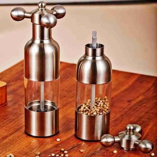 1PC Steel Grinder Manual Salt Sesame Pepper Mill Spice Grinder Gadgets Home Use Kitchen Creative Tools BBQ Accessory