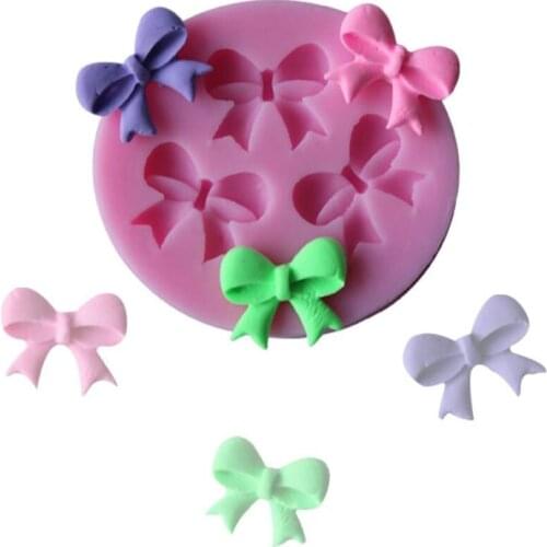 1pc Cake Mold Bowknots Flower 3D Fondant Mold Silicone Cake Decorating Tool Chocolate Soap Stencils Kitchen Baking Accessories