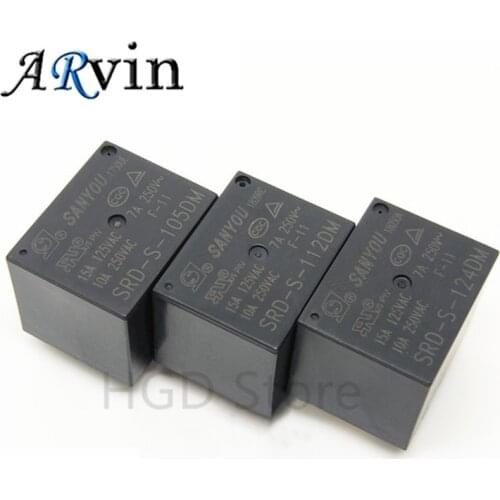 2PCS Original New SANYOU SRD-S-105DM SRD-S-112DM SRD-S-124DM 4PINS 10A 5VDC 12VDC 24VDC Power Relay