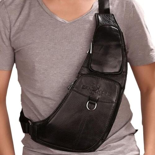 2019 Mens Waterproof Vintage Leather Travel Riding Cross Body Messenger Shoulder Sling Anti-theft Chest Casual Bag