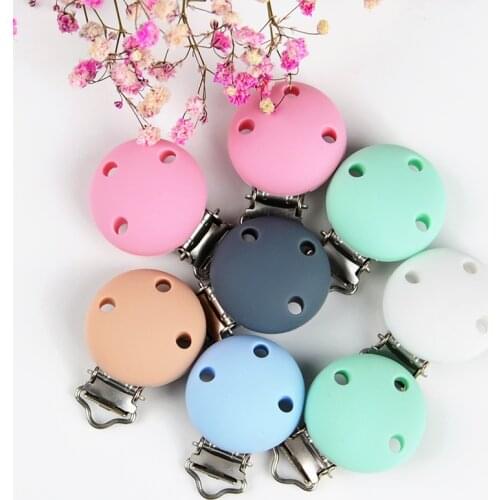2020 HOT 1PC Round Shaped Pacifier ClipS Silicone Bead Baby ClipS Teething Accessories Clip Clasps Toy DIY Pacifier Chain Tool