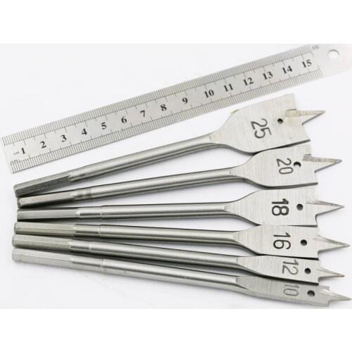 6pcs 10-25mm Woodworking Flat Drill Spade Bit Hole Saw Cutter Wood Boring Bits Power Electrical Tools Parts