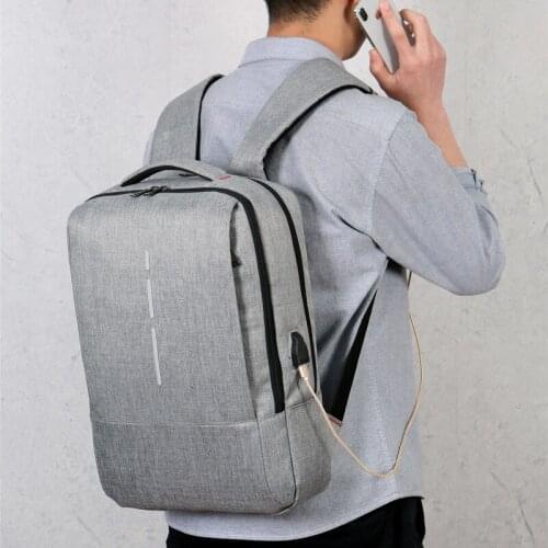 Aosbos Canvas USB Laptop Backpack Fashion for Men Women Backpacks Large Capacity School Bag Solid 2020 Travel School Bagckpack