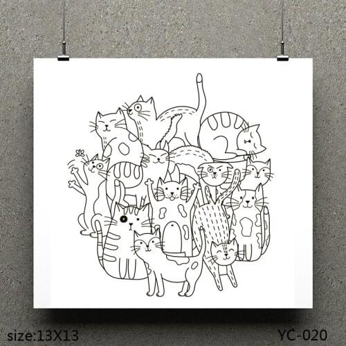 AZSG a group of kittens/Cute kitten Clear Stamps For Scrapbooking DIY Clip Art /Card Making Decoration Stamps Crafts