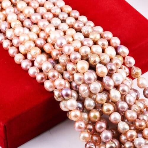 New natural freshwater pearl pink irregular pearl beads used in jewelry making DIY bracelet necklace size 9-10mm