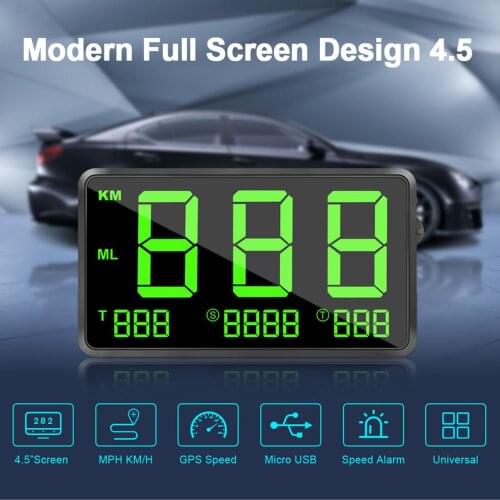 C80 Car Hud Head Up Display Digital GPS Speedometers HUD Windshield Head Up Display Car Speed Projector Universal for Driving