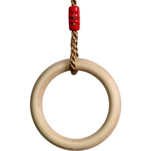 Kids Gymnastic Rings Exercise Rings for Kids Trapeze Doorway Swing Rings Wooden Gym Rings for Kids Indoor Pull Up Rings