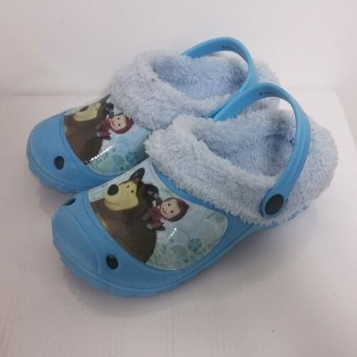 Children Kids Mules Girls Warm Clogs Boys Winter Croc Sandals Garden Cartoon Slippers Cave Hole Baby Shoes For Girl Boy EUR24-35