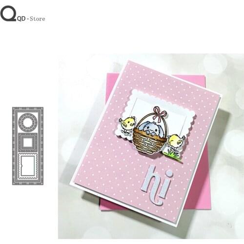 Long Rectangle Background Box Cutting Dies Stamps Dies Scrapbooking Mold Cut Handmade Tools DIY Craft Decoration Metal Dies