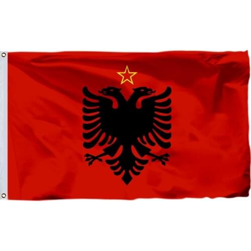 Albania (1946-1992) Flag 150X90cm (3x5FT) 120g 100D Polyester Double Stitched High Quality Banner Ensign Free Shipping