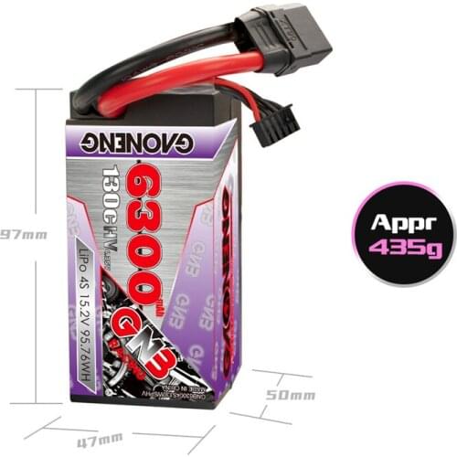GAONENG GNB 15.2V 6300mAh 4S 130C Hardcase HV Shorty LiPo Battery pack XT90 EC5 Plug for RC Car four drive off-road Car Boat