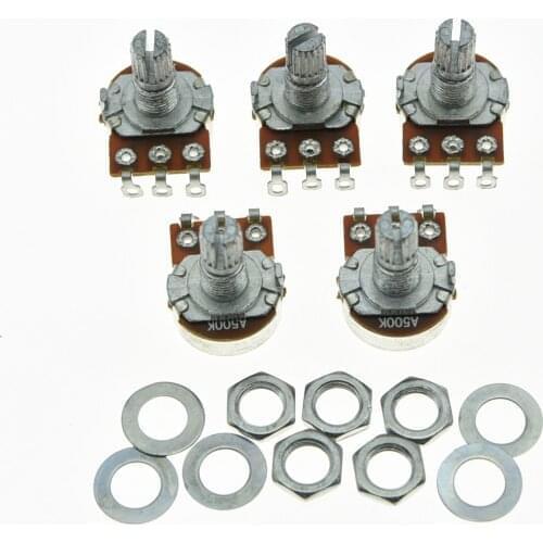 KAISH 5x Audio 500K Guitar Mini Pots Short Split Shaft Potentiometers A500K