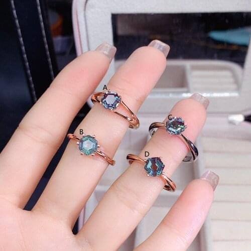 Natural Alexandrite Stone Ring S925 Sterling Silver Fall New Classic Luxury Glamour Jewelry For Women Engaged And Married