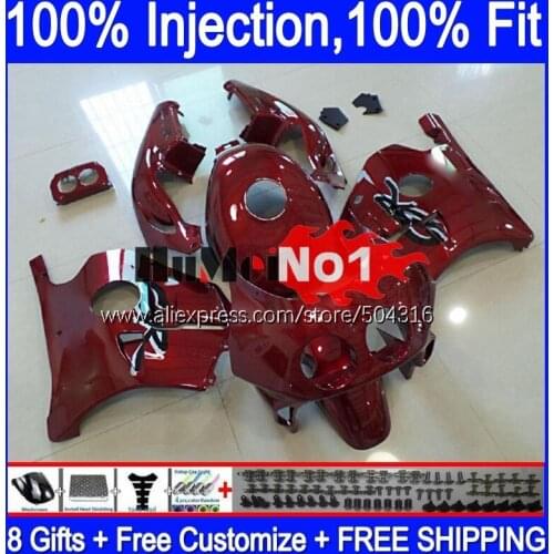 Injection Body For HONDA CBR250RR CBR 250 RR MC19 1988 1989 134MC.24 CBR250 RR CBR 250RR 250R wine red new 88 89 OEM Fairing Kit