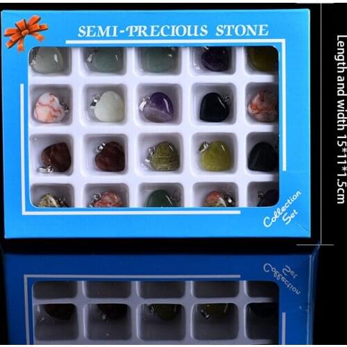 20-in-1 suit Natural rock Love Crystal mineral jewelry Cute Fashion Couple decoration DIY gift Free shipping