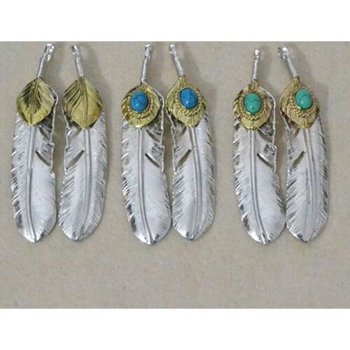 Takahashi Kagura Goros Handmade Sterling Silver Pendants Feather Pendant Men Women Fashion Personality Pendant Couple Jewelry