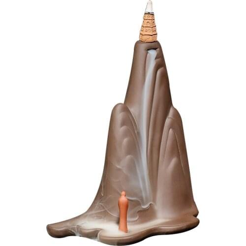 Handmade Zen Waterfall Incense burner + Free Gift 10 Incense Cones（16*10.5*17.6cm
