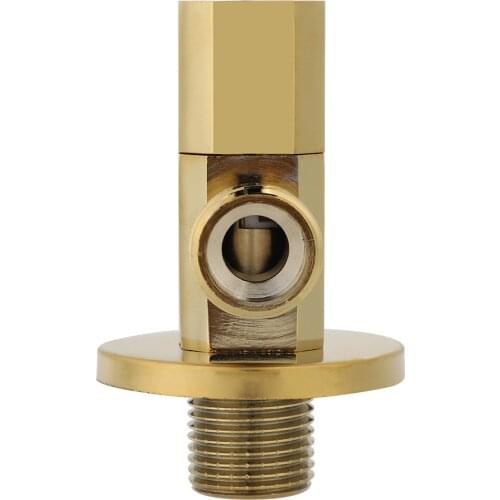 Bathroom Brass Gold Angle Stop Valve Water Control Angle Valve Faucet Switch All Copper Triangle Valve Hot Cold Water