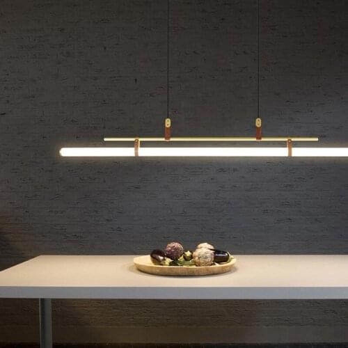 Minimalist Dining Room Led Pendant Lights Nordic Dining Table Restaurant Hanging Lights Modern Minimalist Tube Line Pendant Lamp