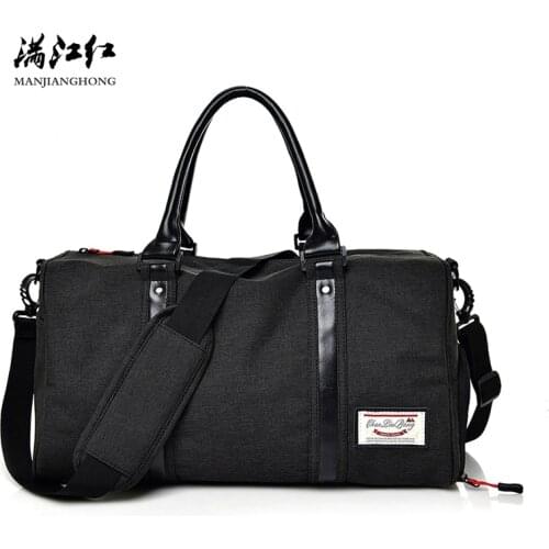 Fashion Nylon Shoulder Travel Bag Men Patchwork Leather Women Travel Tote Weekend Bag Large Ladies Luggage Travel Duffel Bags