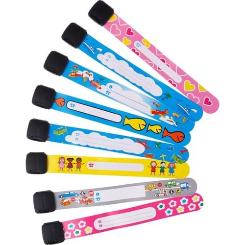 4Pcs Outdoor Safe Anti-lost Wristband Safety Recognition Bracelet For Kids Waterproof Wrist Strap Adjustable Children Travel