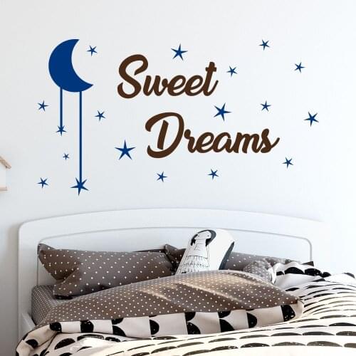 Newest Design Wall Decal Quotes Sweet Dreams Decal Star Sticker Vinyl DIY Letters Nursery Art Wall Decor Home Decorations LA732