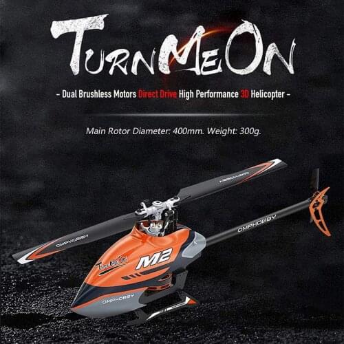 OMPHOBBY M2 V2 6CH 3D Flybarless Dual Brushless Motor Direct-Drive RC Helicopter BNF Model Toys w/ Open Flight Controller