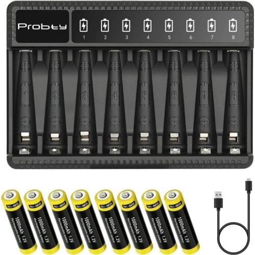 AA 2800mAh Rechargeable Batteries or AAA 1000mAh Rechargeable Battery with 8Slots Charger for AA AAA NiMH electric toys