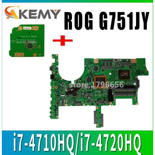 Send-board+ G751JY Motherboard GTX980M/4GB i7-4710HQ/i7-4720HQ For ASUS G751 G751J G751JY G751JL laptop Mainboard test ok