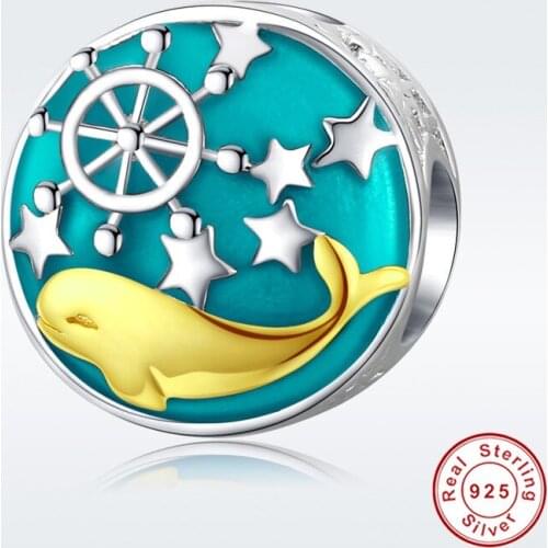 Fit Europe Bracelet Silver 925 Original Star Marine Wheel Dolphin Beads S925 Deep Sea Bottom Dwellers Charms for Jewelry Making