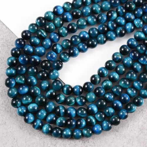 Tiger Eye Agates Natural Stone Beads for Jewelry Making Round Beads DIY Bracelet 4-12mm