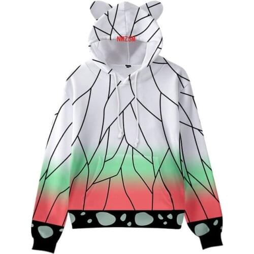 Suitable 3D Comic Demon Slayer Hoodie Boys Girls Sportswear Autumn Anime Kimetsu no Yaiba Kawaii Cat Ears Kids Hoodie Pullovers