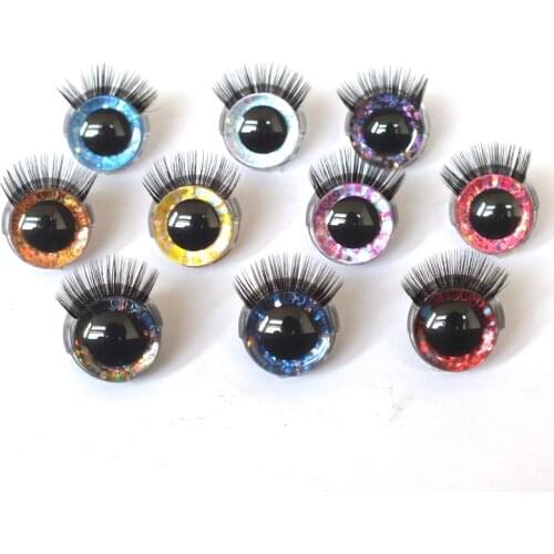 High Quality! 20mm 3D Mixed Color Safety Toy eyes +Eyelash for amigurumi crochet stuffed animal