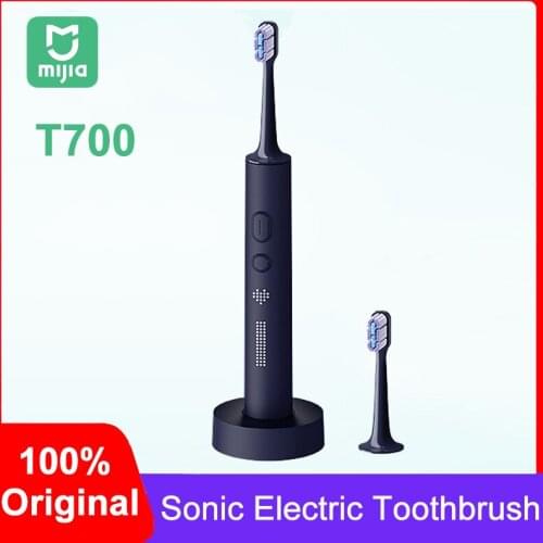 Xiaomi Mijia Sonic Electric Toothbrush T700 Deep Cleaning Wireless Charging LED Screen IPX7 Waterproof With 2 Replacement Heads