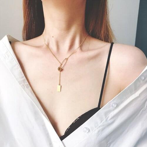 YUN RUO Unique 18 K Gold Clips Pendant Necklace Choker Fashion Sexy Titanium Stainless Steel Jewelry Woman Accessory Not Fade
