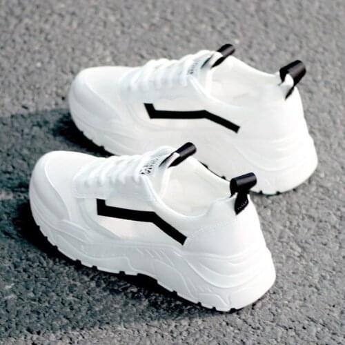 2021 Spring New Womens Casual Sneakers Fashion Platform Outdoor Comfortable Women Shoes Ladies Chunky Lace-up Vulcanized Shoes