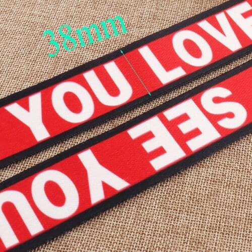 1.5" Black red Striped Cotton Webbing,Lanyard Belt bag purse Nylon Webbing Bag Purse upholstery Bag straps Webbing by the yard