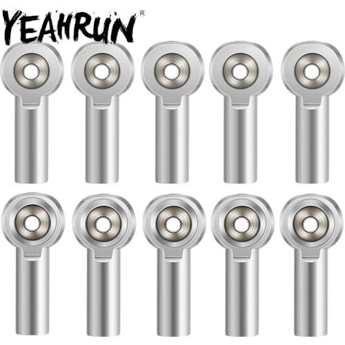 YEAHRUN 10Pcs Metal M4 Tie Rod End Ball Joint Head for AXIAL SCX10 D90 D110 Tamiya CC01 1/10 RC Crawler Car Truck Buggy