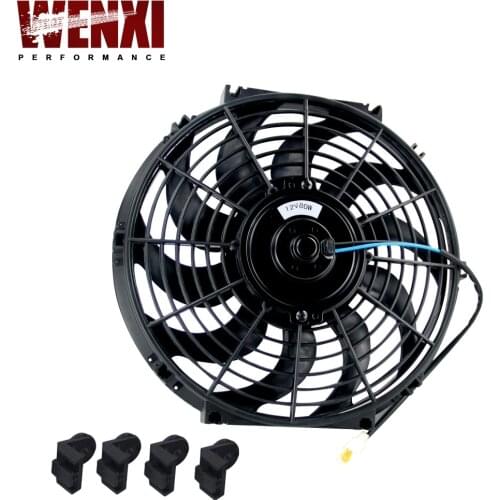 12 Inch Universal 12V 80W Slim Reversible Electric Radiator AUTO FAN Push Pull With mounting kit Type S 12" WX-FAN12
