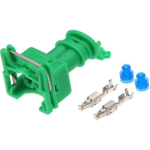 2 Pin/Way EV1 Car Fuel Injector Plug Connector Junior Power Timer JPT Jetronic Kits 282189-1 For Car Green Sets