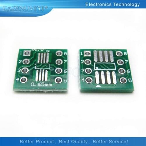 20pcs/lot TSSOP8 SSOP8 SOP8 to DIP8 PCB Transfer Board DIP Pin Board Pitch Adapter In Stock