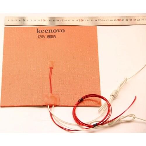 240*240,600W@120V,w/ NTC 100K Thermistor,3M PSA Keenovo Silicone Heater 3D Printer Heater,Heatbed,First Grade Quality Guaranteed