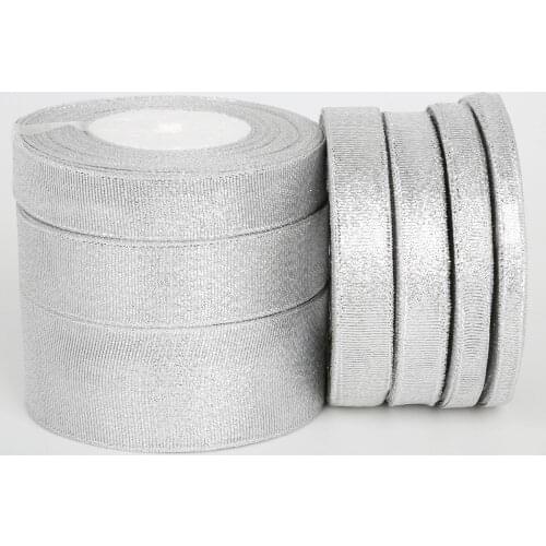 25 Yard/Lot Sliver Organza Glitter Ribbons For Wedding Craft Bow Decorations DIY Invitation Card&Gift Wrapping 7mm - 38mm