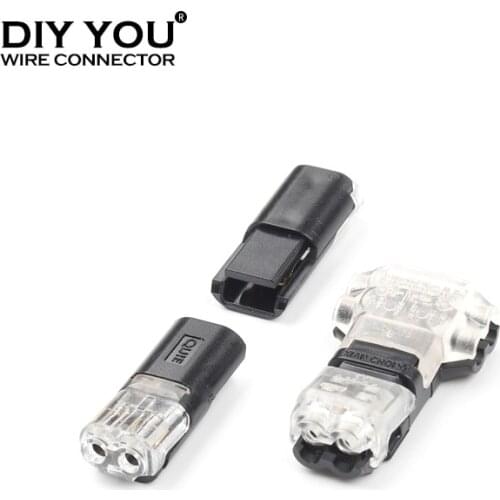 30/50/100PCS 2 Pin Universal Compact Cable Connector T/H Quick Wire Splice Connectors Led Light Conductor Crimp Terminal Block