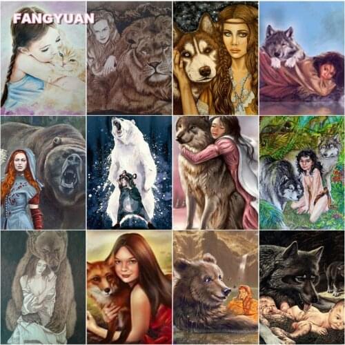 5D Diy Diamond Painting Beauty and The Beast Vintage Home Decoration Full Square Round Drill Diamond Embroidery Mosaic Paintings