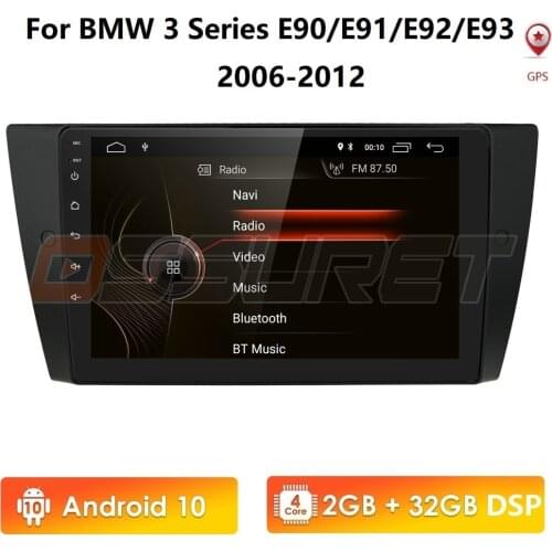 4 Core 2G 32G 2DIN Android 10 Car Radio for BMW E90 E91 E92 E93 Multimedia Player Navigation GPS Stereo NO DVD USB Head Unit