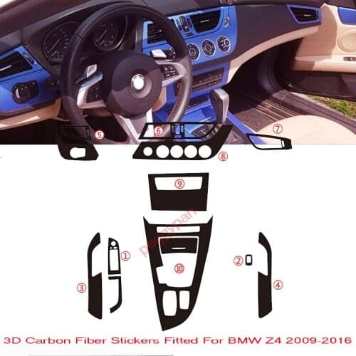 Car-Styling New 3D Carbon Fiber Car Interior Center Console Color Change Molding Sticker Decals For BMW Z4