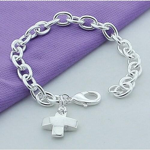 New Arrival 925 Sterling Silver Small Cross Bracelets High Quality Lobster Buckle Bracelet Classic Jewelry