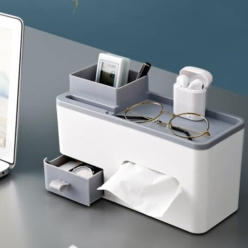 Household living room dining room tissue box multi-function creative remote control desktop tray home storage box WF1107355